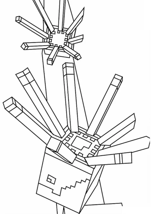 Раскраски Дракон Края - Майнкрафт распечатать на А4