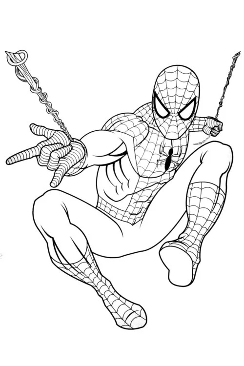 Раскраска Человек паук #153 распечатать беслатно