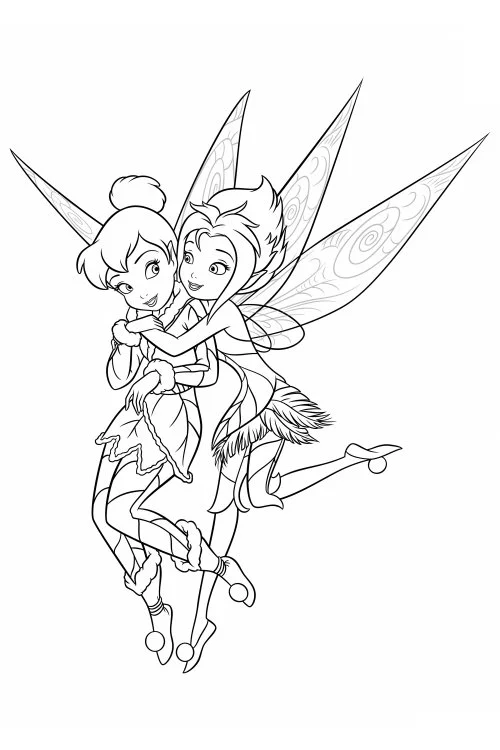 Раскраски Феи (Tinker Bell) Фея Динь (Тинкер Белл) Fairies coloring pages